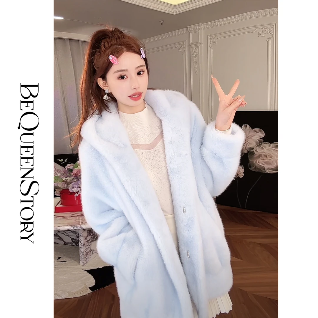 韩韩IU【冬日爱丁堡】轻奢时尚保暖慵懒感冬季连帽毛毛外套