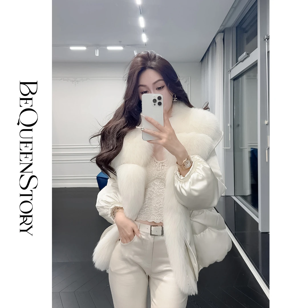 余潇潇【雪场缪斯】冬季保暖华丽高档可拆卸狐狸毛三防暗扣羽绒服