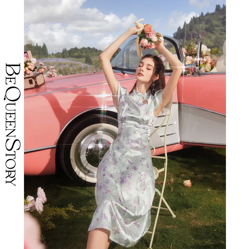 余潇潇【碧玉青簪】气质优雅复古显瘦气质国风连衣裙女