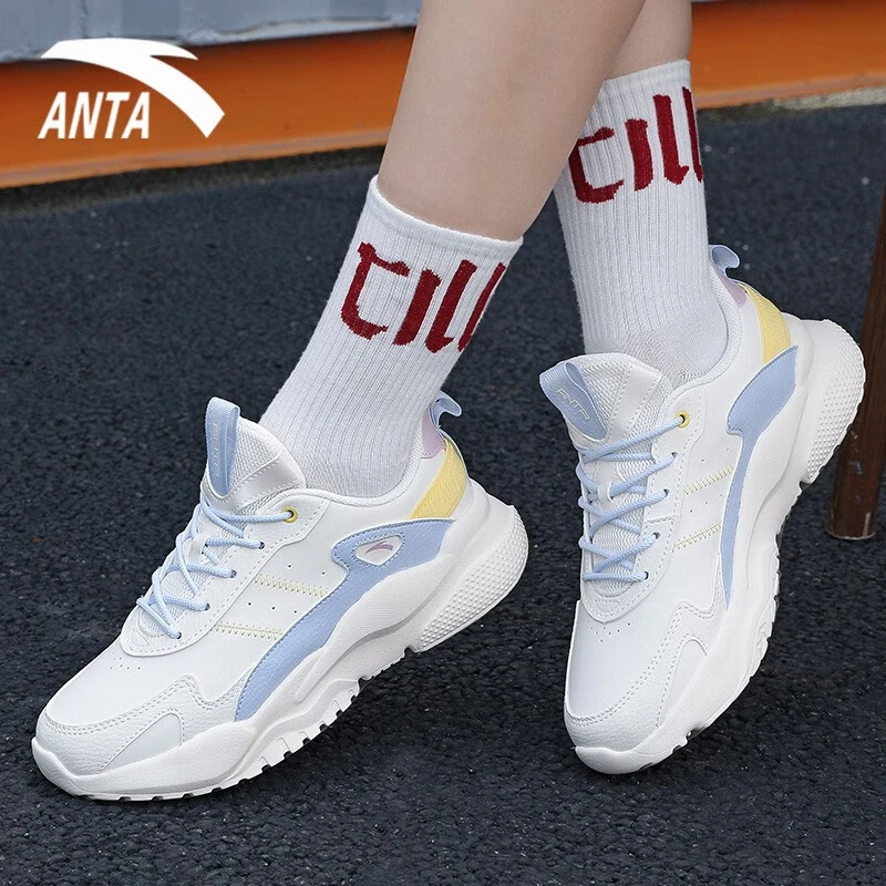 ANTA/安踏女鞋运动鞋女士夏季休闲老爹鞋皮面软底跑步鞋子女款