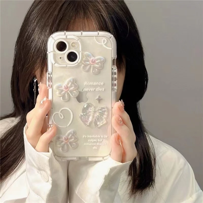 镭射蝴蝶结苹果14手机壳iPhone11/13夜光12pro女xsmax软7P8PLUS套
