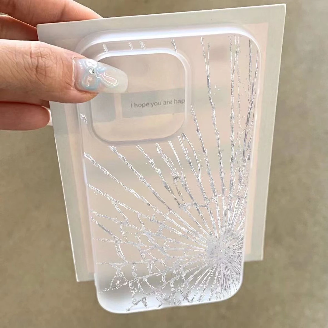 创意裂纹适用苹果15PRO手机壳iPhone13mini/12/14MAX套68PLUS软套