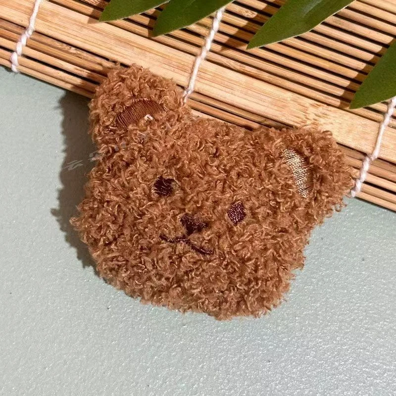 荔枝纹磨砂可爱毛绒卡通小熊网红伸缩气囊手机壳支架粘贴式神器少