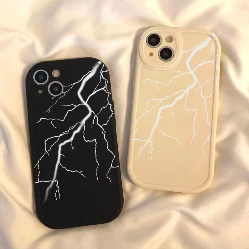 白色闪电适用15ProMax苹果13/12XR手机壳iPhone67p8p14PLUS日韩