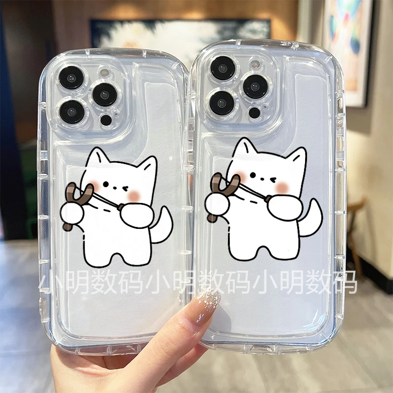 弹弓猫咪适用于苹果15pro/14手机壳11/13/12女xsmax6P7P8PLUS卡通