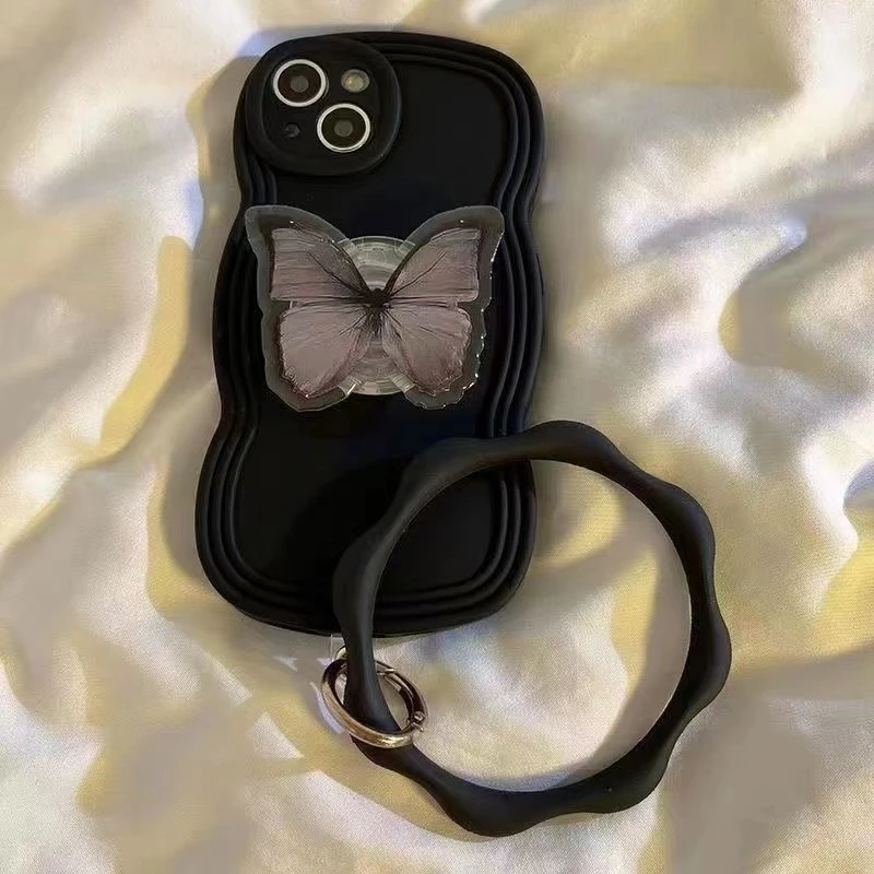 韩风蝴蝶适用苹果/华为/OPPO/VIVO/红米荣耀手机壳女软卡通防摔套