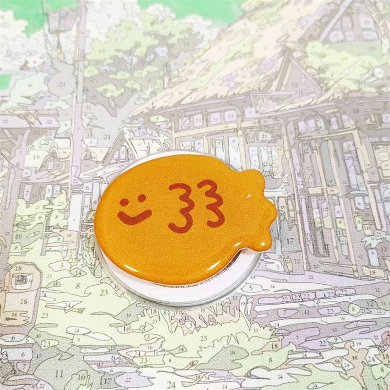 手机壳气囊支架磁吸底座卡通旋转伸缩拆卸桌面支撑可爱鲷鱼烧卡扣