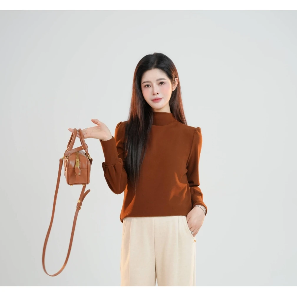 宿慕SUMU女款女神小高领小衫 11-3冬季2024新款时尚打底衫B19031