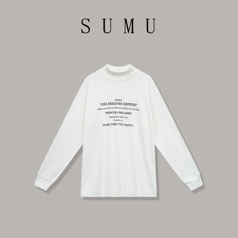 宿慕SUMU 女款磨毛打底衫11-6冬季2024新款时尚百搭打底衫B1902H