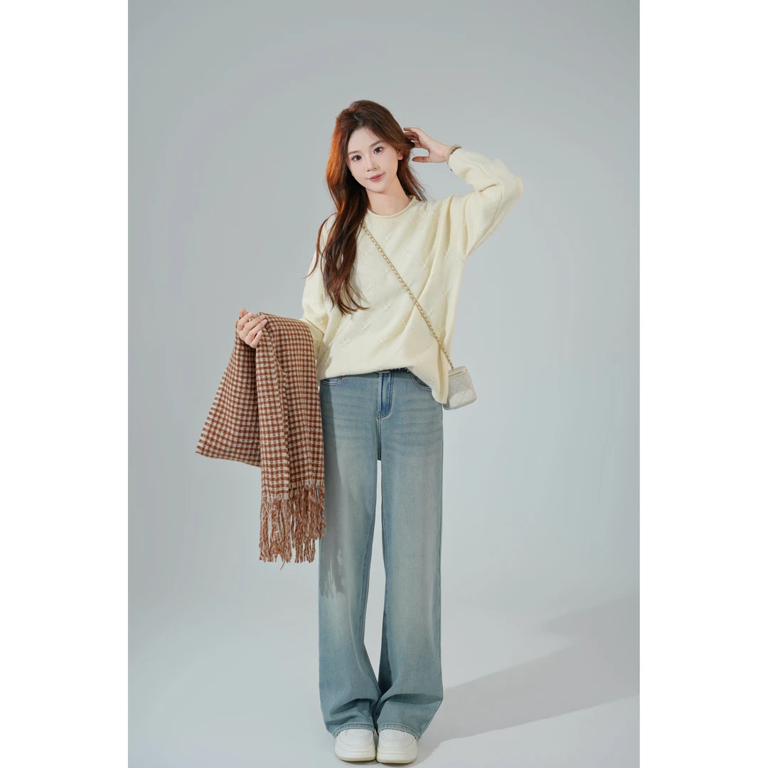 宿慕 SUMU 女款圆领毛衣 10-30冬季2024新款时尚百搭针织衫C4504A