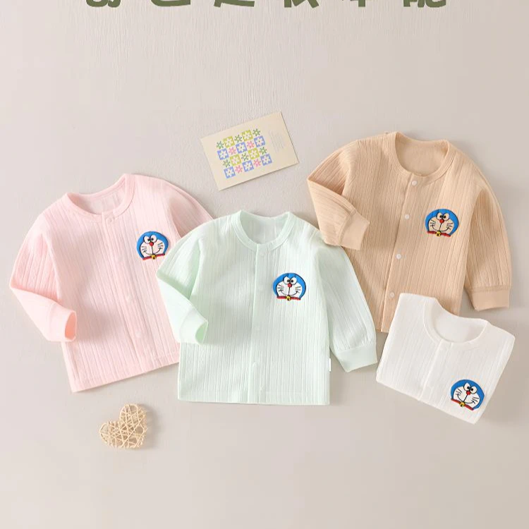 婴儿秋衣无骨宝宝上衣开衫纯棉婴儿衣服春秋男女童单件打底衣