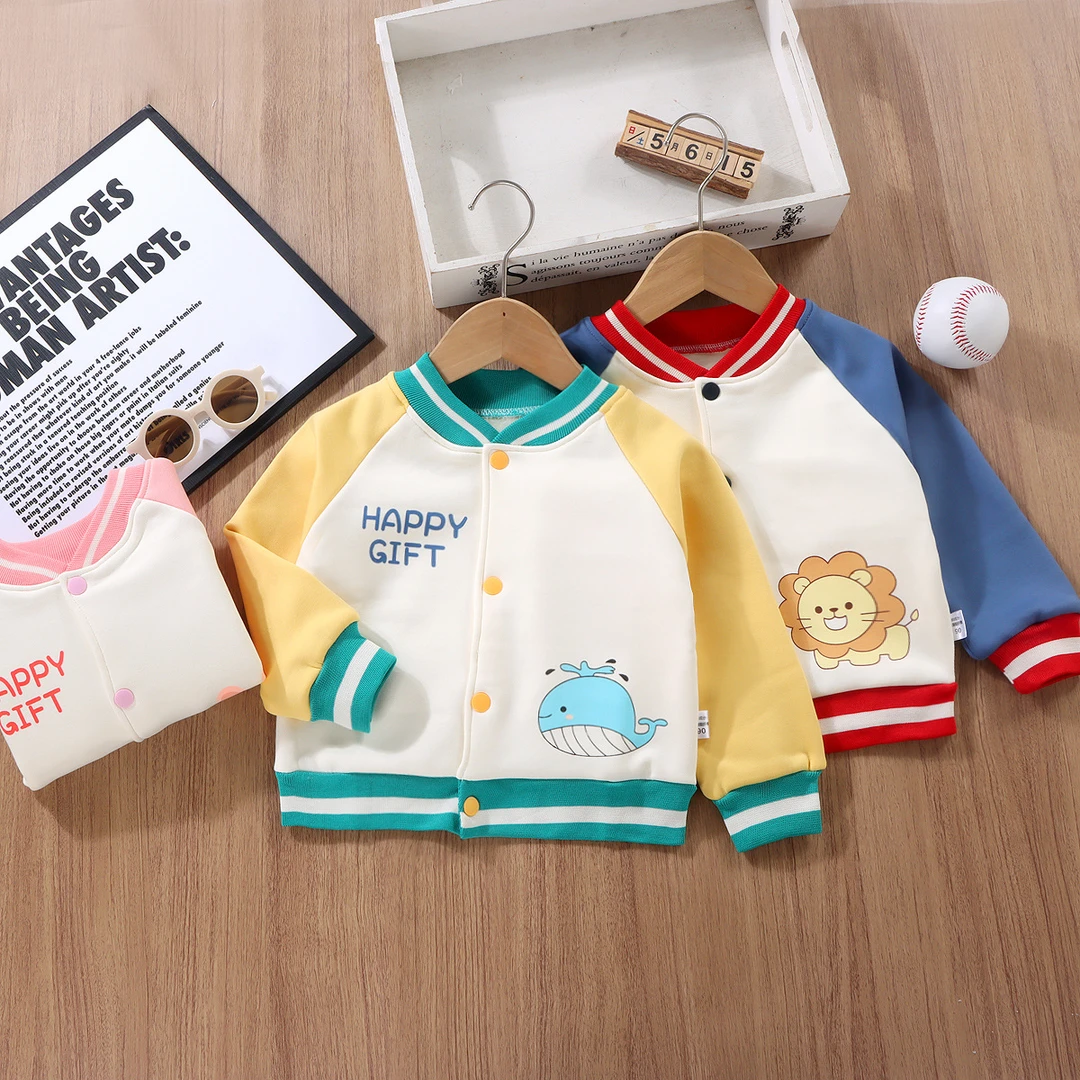 儿童dk棒球服2023秋季新款男女宝宝棒球服婴幼儿洋气卡通印花外套