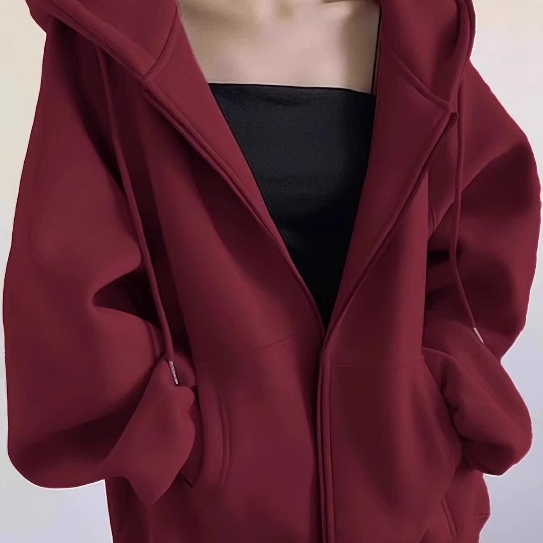 早春运动休闲美拉德纯棉卫衣外套女春秋ins百搭复古棒球服