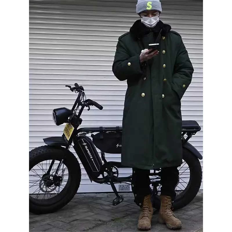 大码中长款军大衣男款冬季加厚保暖青少年东北男生少帅服外套棉服