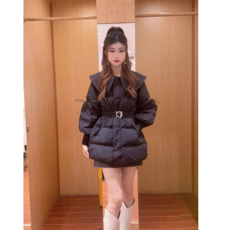 IEF/爱依服2024新款冬季气质收腰显瘦时尚娃娃领羽绒服外套女