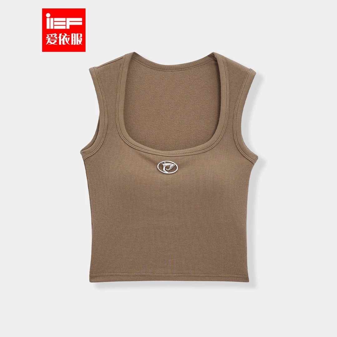 IEF/爱依服2023新款秋季百搭设计感遮斜方肌百搭背心带胸垫纯棉