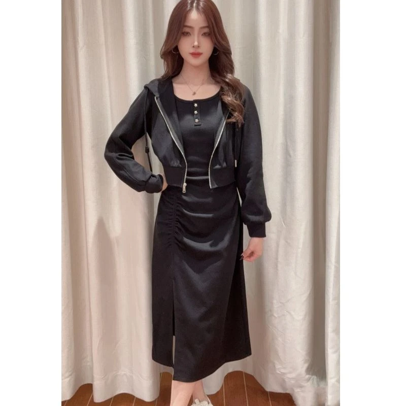 IEF/爱依服2025秋季新款时尚休闲通勤简约设计显瘦百搭里外套裙