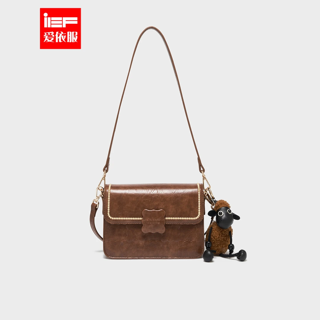 IEF/爱依服女包2023秋季新款韩版时尚复古通勤风百搭单肩小号方包