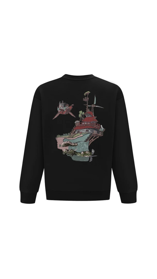 Trendiano立体贴绣插画卫衣3LC1100660