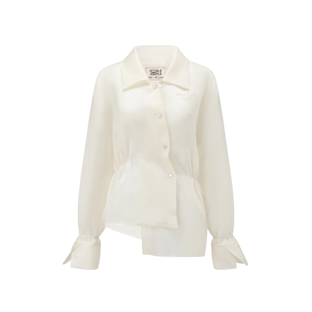 【顾文婷推荐】YOUWEI有尾 不对称真 丝长袖气质衬衫 DT1624104