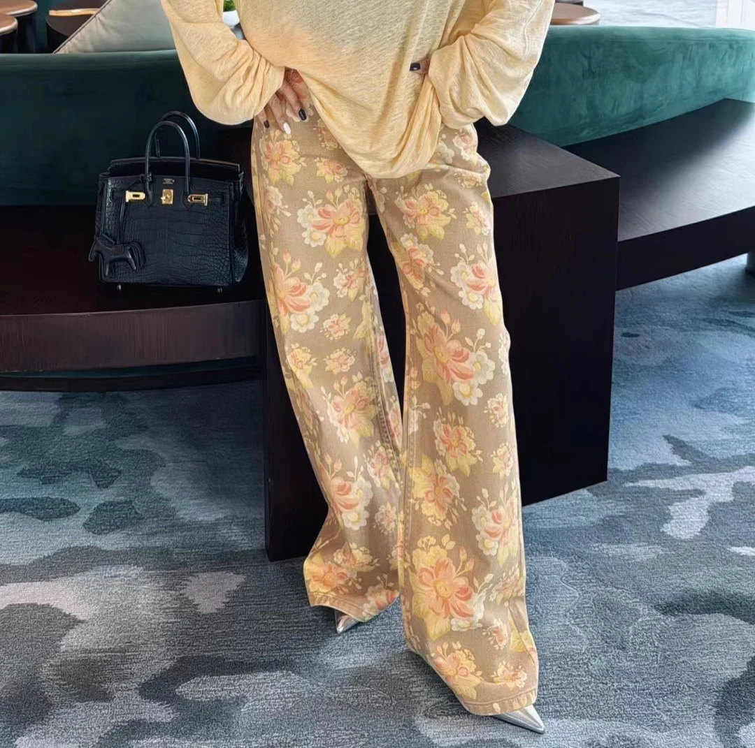 【顾文婷推荐】UHOO WU 花朵牛仔裤 PT03061891