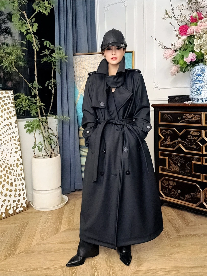 【顾文婷推荐】蒋云 精纺拼接长款鹅绒服 E2K01190AA102