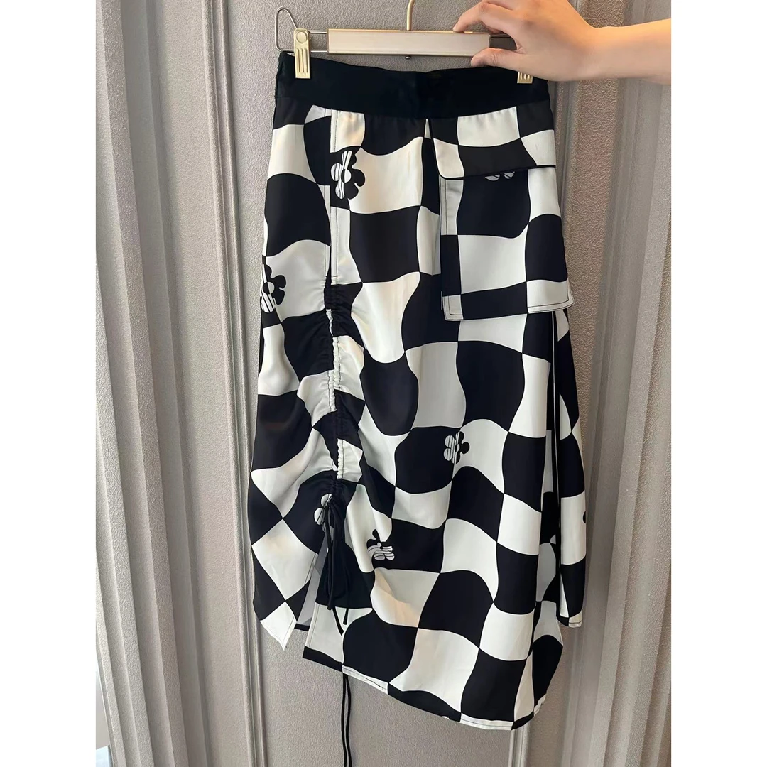 【NO退可换】eonniya 黑白格纹半裙 WC87SK253Z00