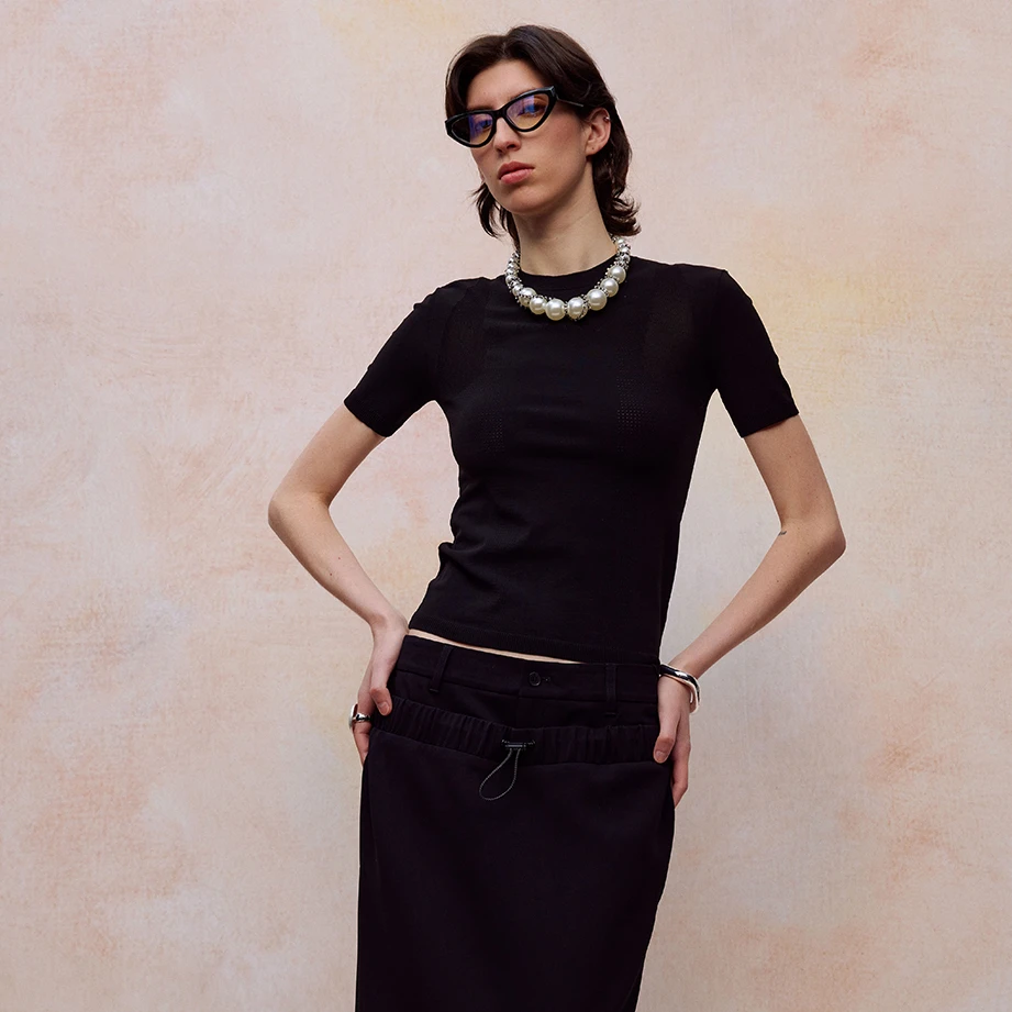 【顾文婷推荐】YOUWEI有尾 高弹运动提花短袖T恤 Y1124209