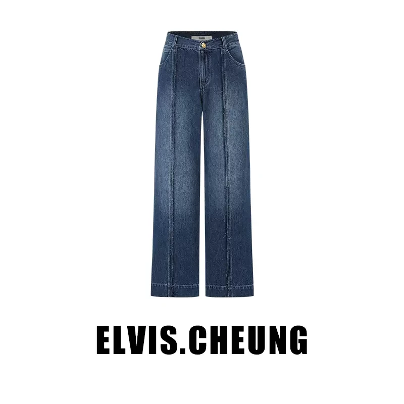 ELVIS.CHEUNG蒋云  牛仔毛边直筒裤 E2J13076AA604