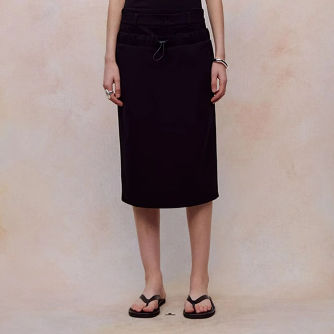 【顾文婷推荐】YOUWEI有尾 醋酸乱麻双腰头半裙 Y5824207