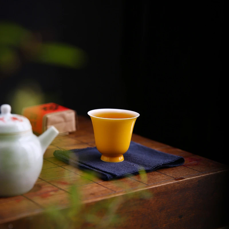 陶瓷色釉主人杯手工薄胎品茗杯闻香杯功夫茶具中式家用个人茶杯