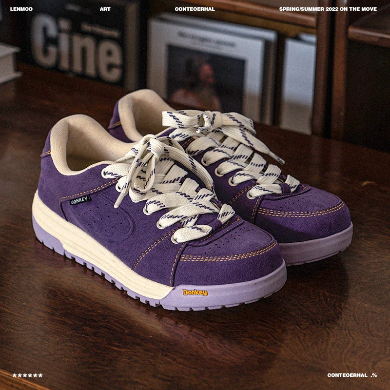 原创设计厚底面包鞋复古板鞋情侣滑板鞋男潮流时尚百搭
