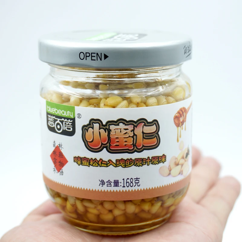 bluebeauty/蓝百蓓小蜜仁大兴安岭偃松仁食用蜂蜜坚果168g/罐甄选
