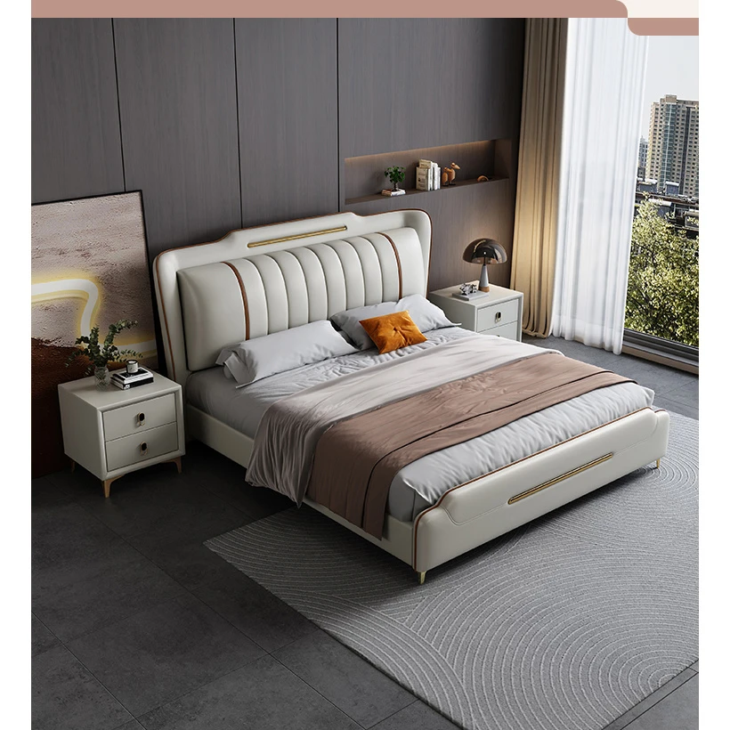 1908/简约意式主卧室可高箱储物主卧北欧软体家具高端定制源头