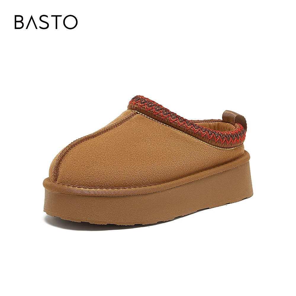 【百思图专场】百思图2024户外雪地靴厚底圆头女短靴L6728DM4