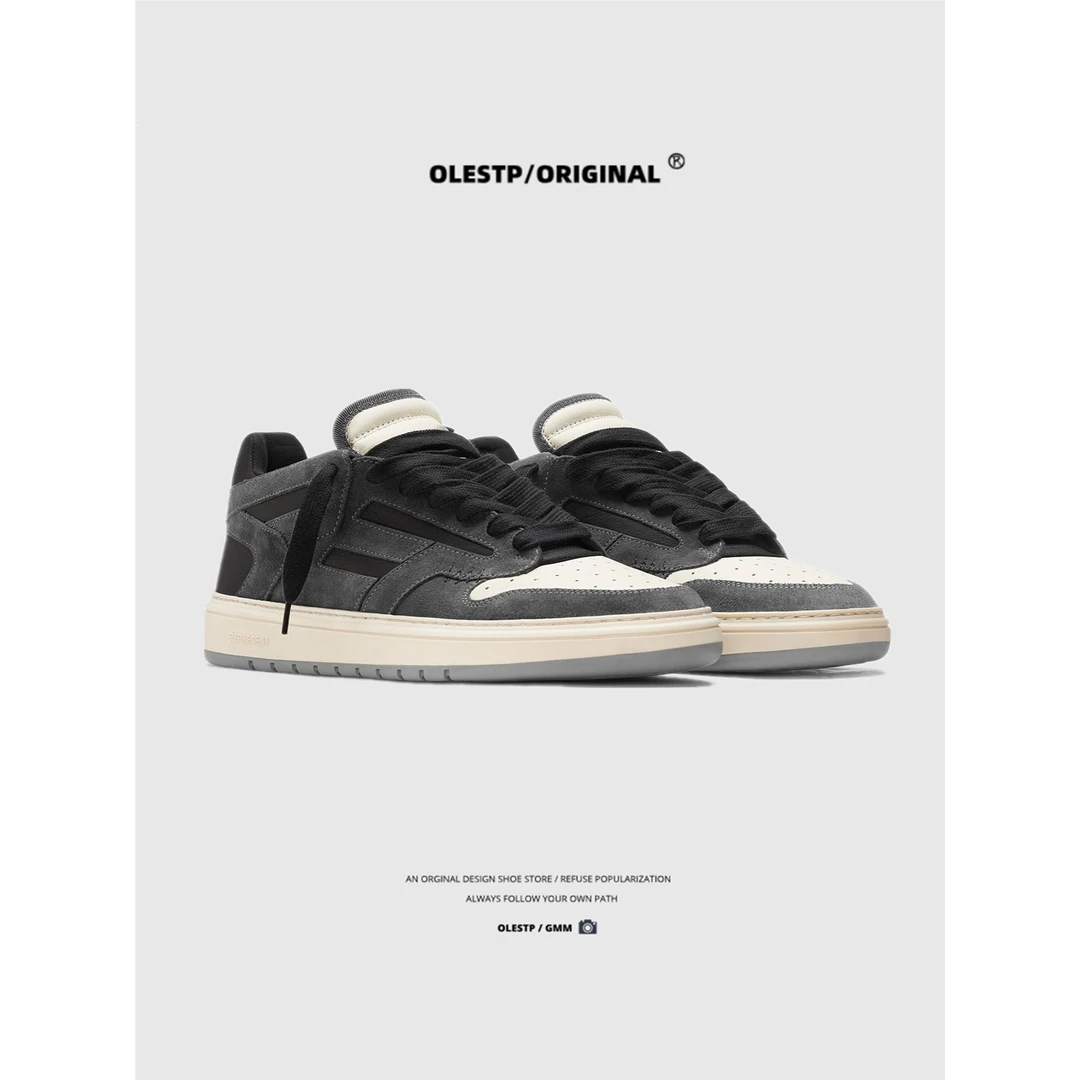 秋冬季新款男鞋运动休闲鞋子represent复古低帮板鞋小众潮鞋真皮