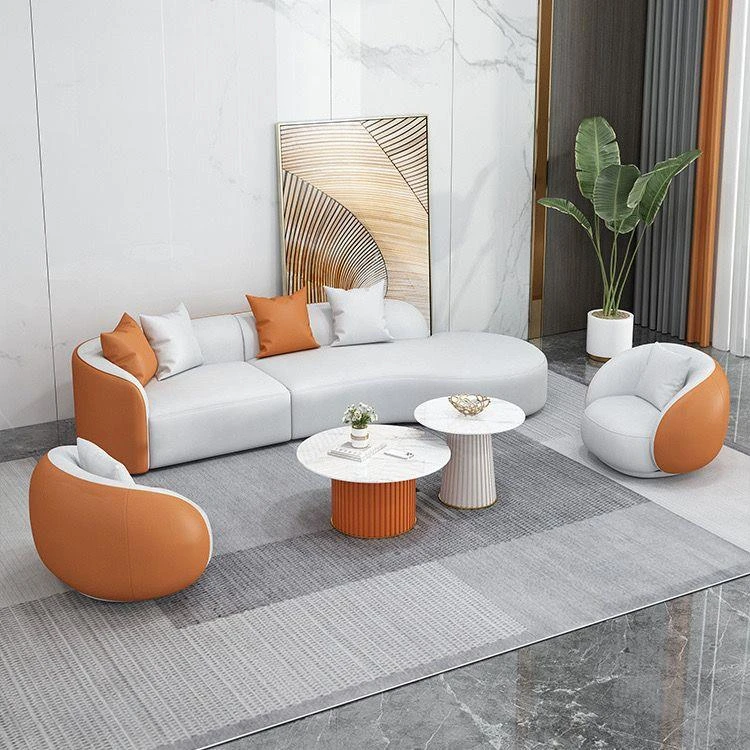 首单直降新款网红弧形沙发客厅简约现代轻奢小户型组合套装科技布