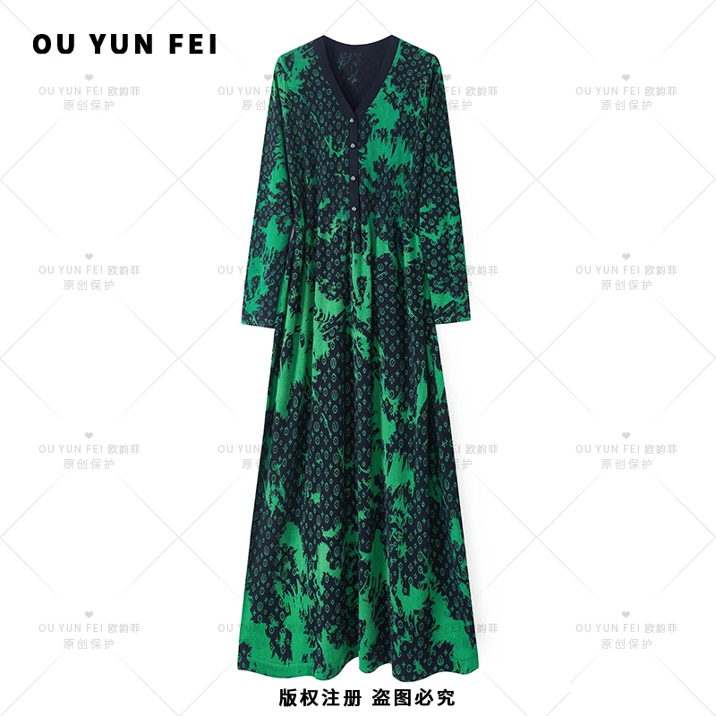 【铂金四叶草】濮院毛衫气质连衣裙高档轻奢毛衣裙高级针织长裙G06