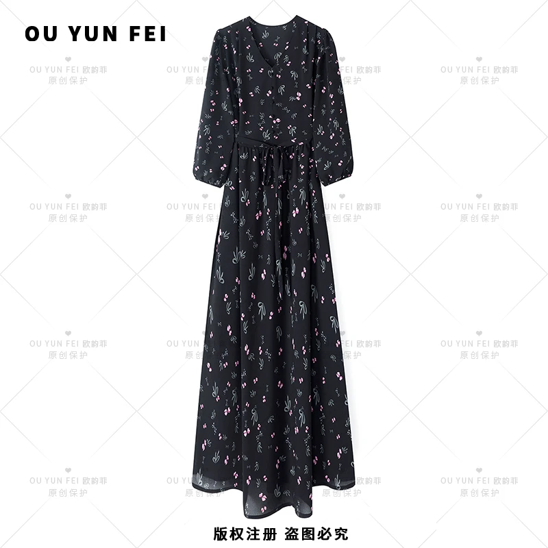女装连衣裙气质轻奢时尚春夏保护设计师休闲女士夏季F1555
