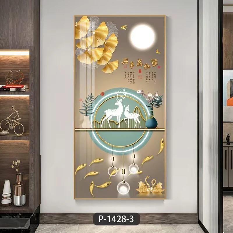 【家和富贵】玄关装饰画入户正对门挂画走廊过道背景墙高档晶瓷画