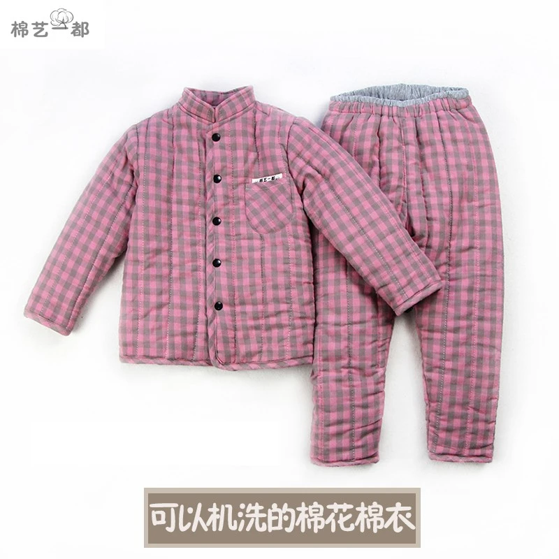 棉艺一都儿童手工棉花棉衣宝宝纯棉棉袄棉裤套装中大童男女棉服冬