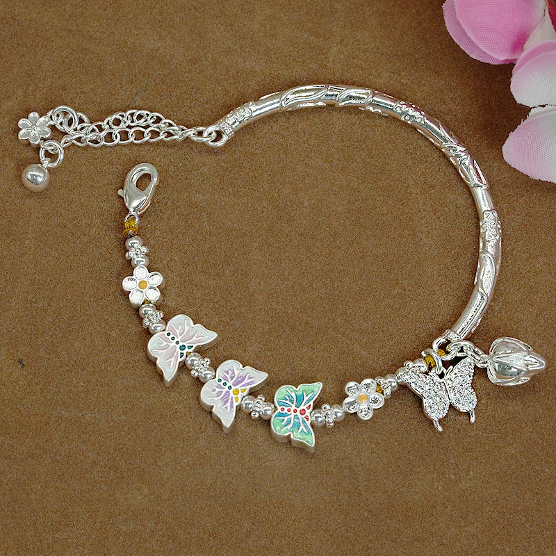 925银手镯 蝴蝶半镯手链女手镯小众精致2024新款情人节礼物送女友