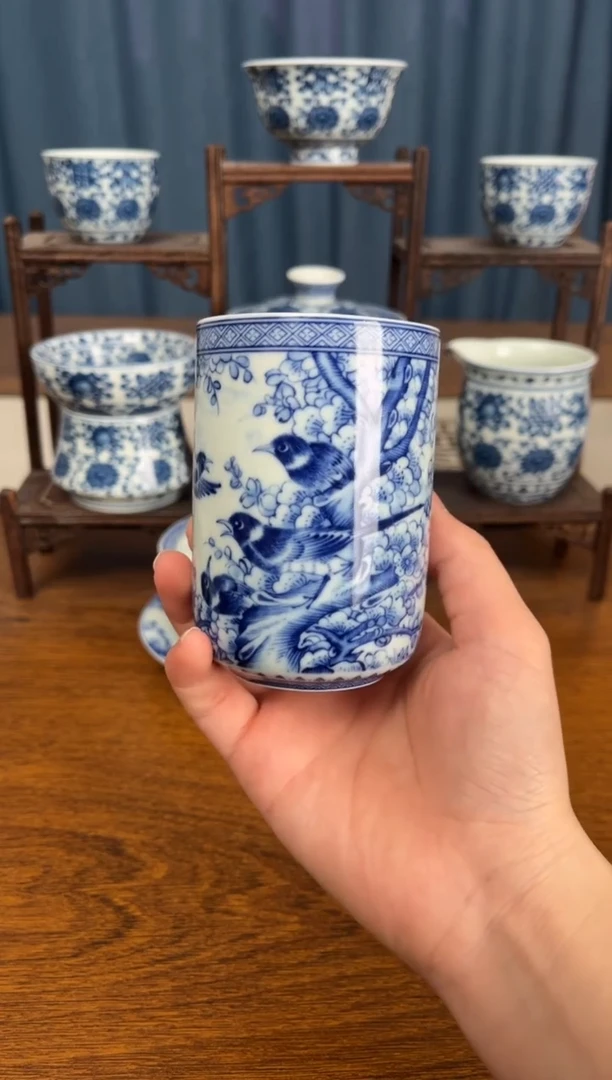 【闪购商品】陶瓷喜上眉梢直筒杯