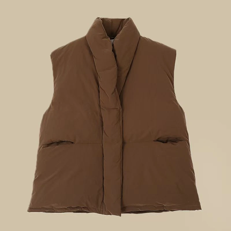 KAPOKLAB【】2024冬简约纯色东方交领直身马甲