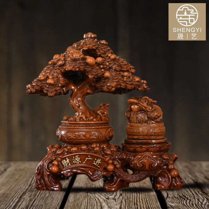 财源广进金蟾发财树工艺品创意桌面摆设高37