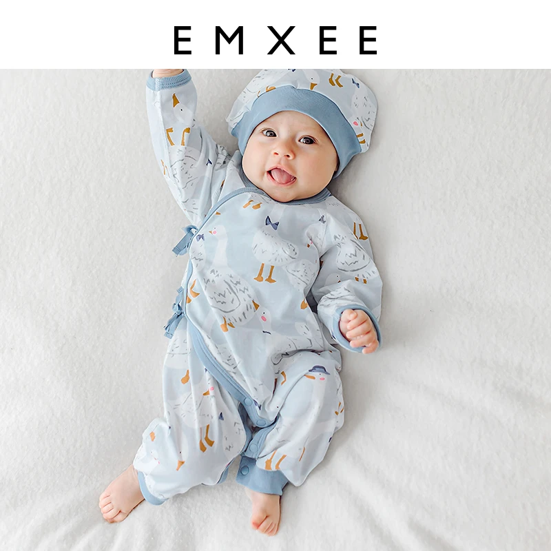 【达人福利】嫚熙宝宝连体衣春四季婴儿衣服婴幼儿外出爬服舒适哈衣