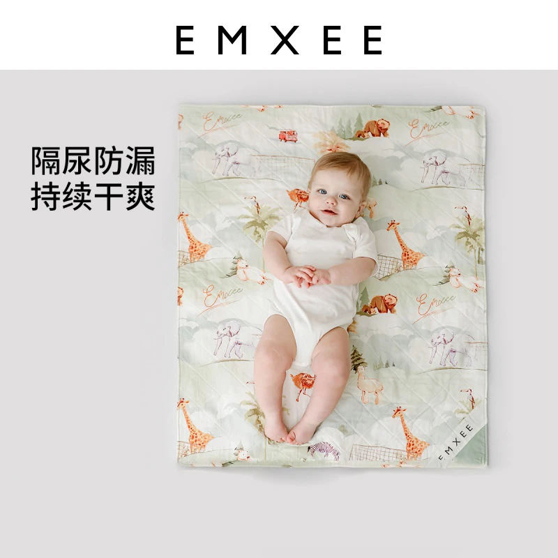 【达人福利】嫚熙婴儿隔尿垫苎麻可水洗宝宝床垫子新生儿床单防漏垫