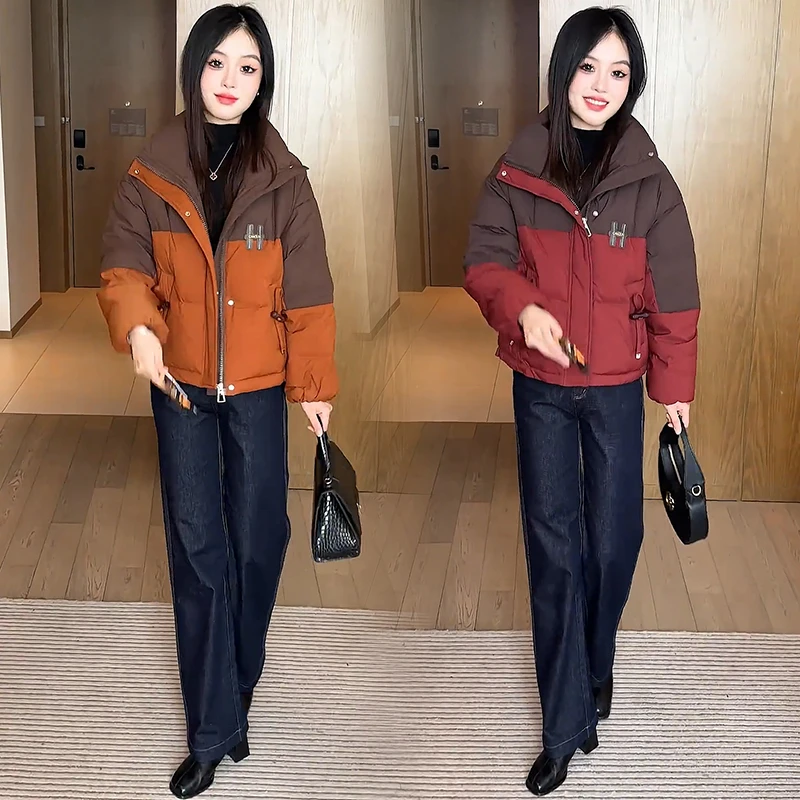 棉衣棉服短款气质显瘦洋气撞色小个子短款保暖棉衣棉袄外套