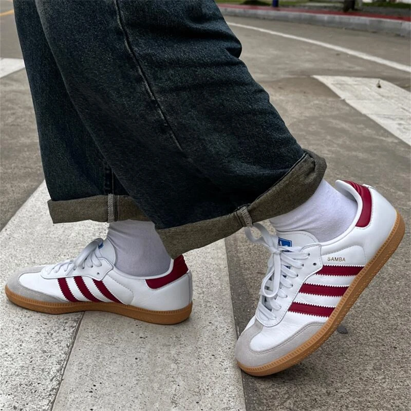 Adidas Originals Samba 白红T头男女同款徳训低帮休闲板鞋IF3813
