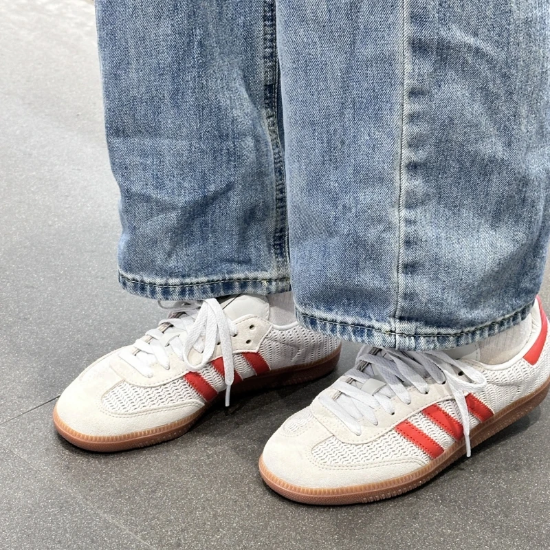 adidas/阿迪达斯originals Samba 白红德训鞋低帮休闲板鞋 IG1380